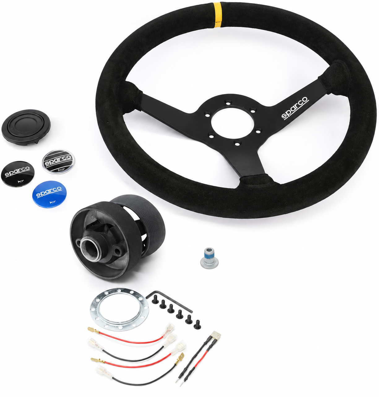 Porsche Sparco R345 Steering Wheel Kit – Black Suede